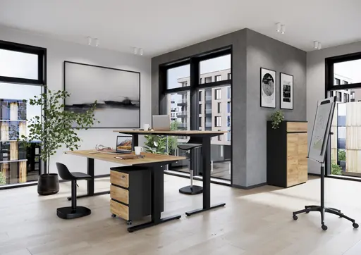 Rollcontainer GRIFFIN - Graphit, Eiche Nachbildung