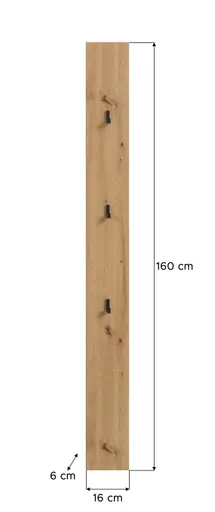 Garderobenpaneel - B ca. 16 cm, Artisan Eiche Nachbildung