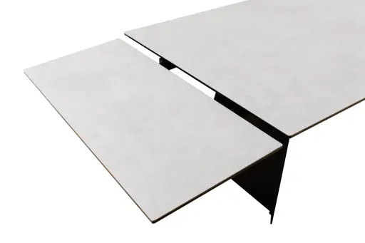 Esstisch - ausziehbar, LB ca. 200 (245, 290)x100 cm, Keramik, Hellgrau