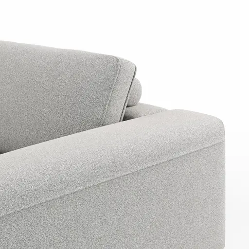 Ecksofa Solano - Longchair Links mit 2,5-Sitzer, Boucle, Hellgrau