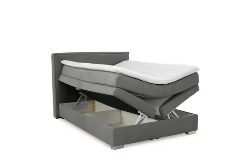 Boxspringbett- Liegefläche ca. 140x200 cm, Stoff, Grau