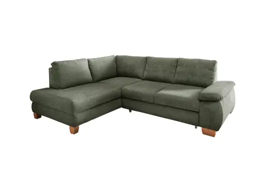 Ecksofa - Ecke links und 2-Sitzer, Stoff, Dunkelgrün