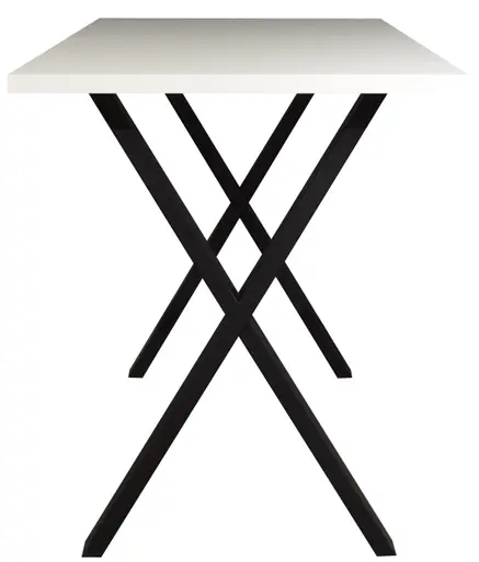 Bartresentisch - LB ca. 140x90 cm, Weiß, Schwarz