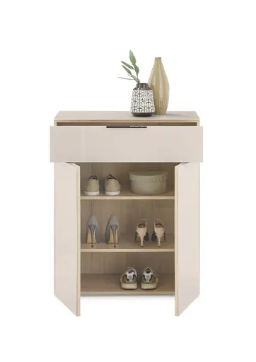 Garderobe - inkl. Sitzkissen, Riva Eiche Nachbildung, Kaschmir