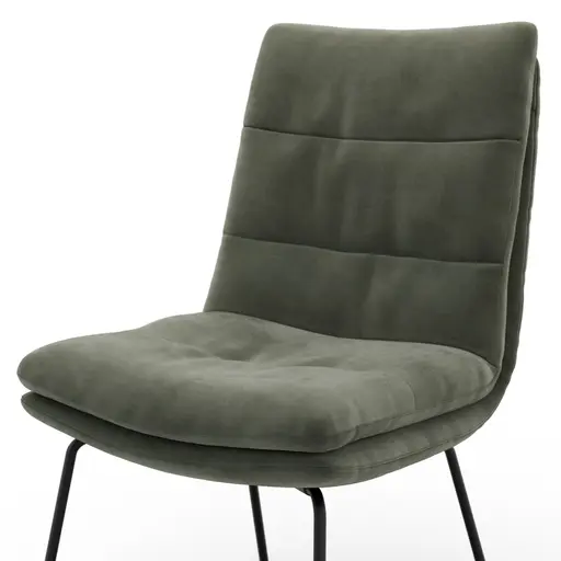 Stuhl Jukka - Stoff, Eukalyptus, Kufen, Schwarz