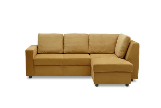 Ecksofa PRO FLEXX - 2-Sitzer, Ecke rechts, Stoff, Senfgelb