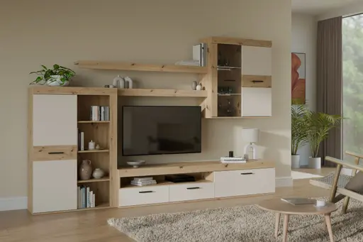 Anbauwand FRANA- Eiche Dekor, Sand