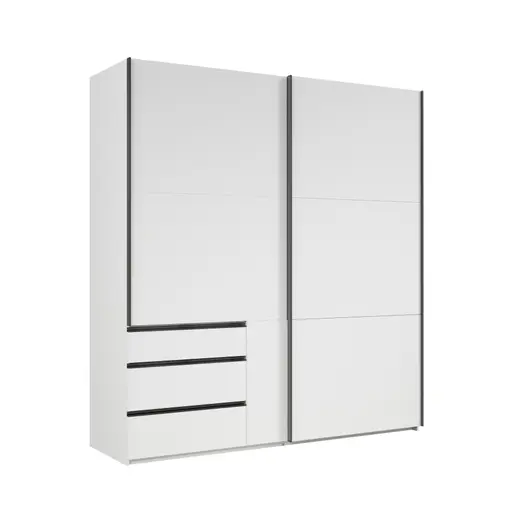 Schwebetürenschrank- B ca. 200 cm, Weiß