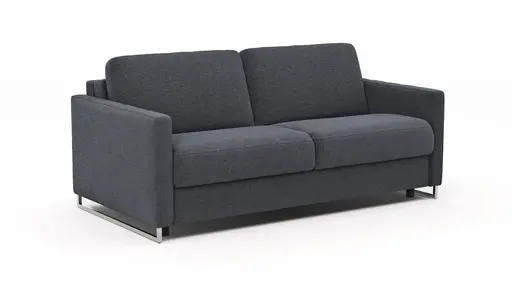 Sofa Nuoro - 2,5-Sitzer inkl. Schlaffunktion, Armlehne mit Kufe, Stoff, Eisblau