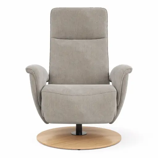 Sessel Tulsa Relax - Größe M, inkl. Fußteil/Rückenlehne verstellbar (motorisch), inkl. Kopfteilverstellung, Stoff, Graubeige