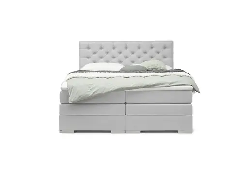 Boxspringbett SANDRIN E- Liegefläche ca. 180x200 cm, Stoff, Hellgrau
