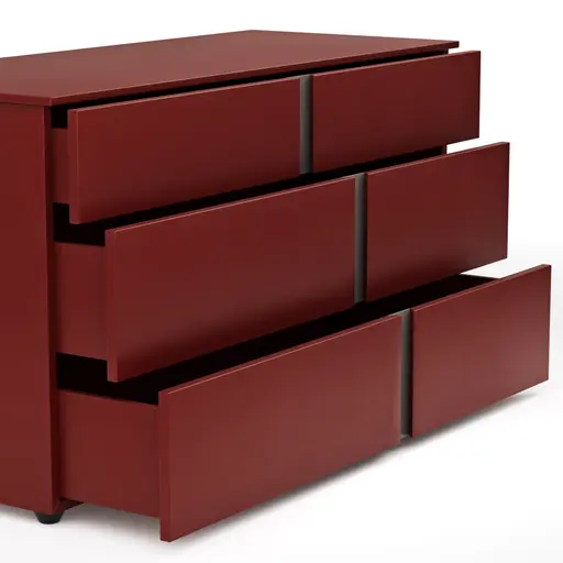 Kommode Loretto - BHT ca. 127x70x51 cm, Lack matt, Bordeaux