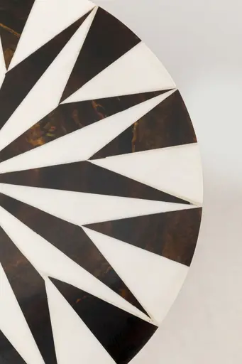 Beistelltisch- DH ca. 25x50 cm, Braun, Weiß, Stahl, Weiß