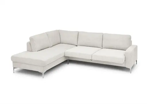 Ecksofa CALM 2.0 - Ecke links mit 2,5-Sitzer, Schlaffunktion mit Bettkasten, Stoff, Natur