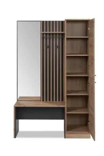 Kompaktgarderobe - Artisan Eiche Nachbildung, Anthrazit