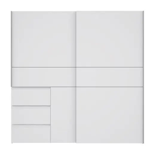 Schwebetürenschrank FJOLLA - B ca. 200,1 cm, Weiß