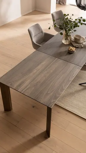 Esstisch Saratoga - ausziehbar, LB ca. 180x95 cm, Buche massiv, silbergrau geölt