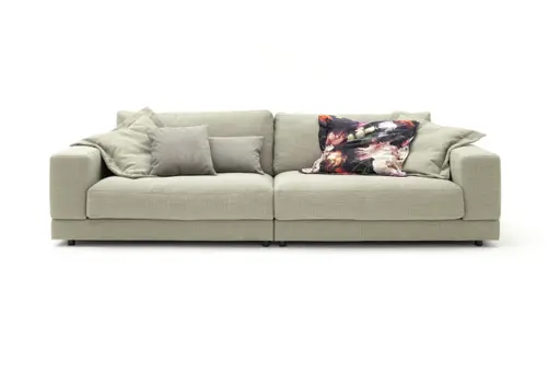 Sofa Juni - 3-Sitzer, Stoff, Lindgrün