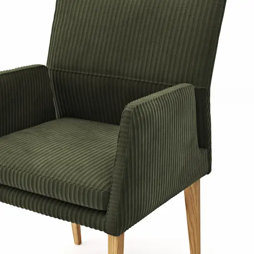 Armlehnstuhl Carry - Stoff, Dunkelgrün