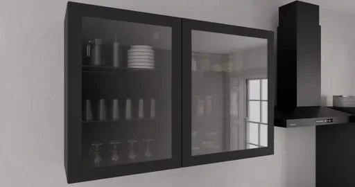 Küchenblock- ohne E-Geräte, B ca. 280 cm, Schwarz, Matt, Kaschmir, Matt