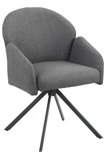 Armlehnstuhl - drehbar, Stoff, Grau