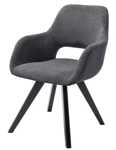 Armlehnenstuhl MACIE - drehbar, Stoff, Anthrazit