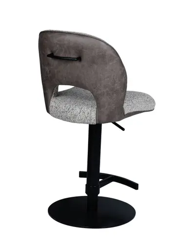 Barhocker MAILE - drehbar, höhenverstellbar, Stoff, Braun