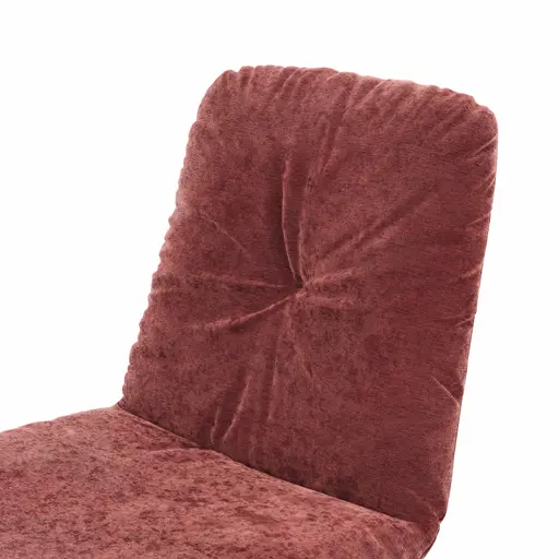 Stuhl Pelle - Stoff, Weinrot, Schwarzgrau, Kufe