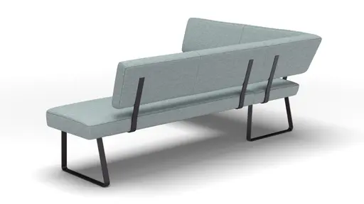 Eckbank Carmelo - Breite ca. 169x215 cm, Velour, Hellblau