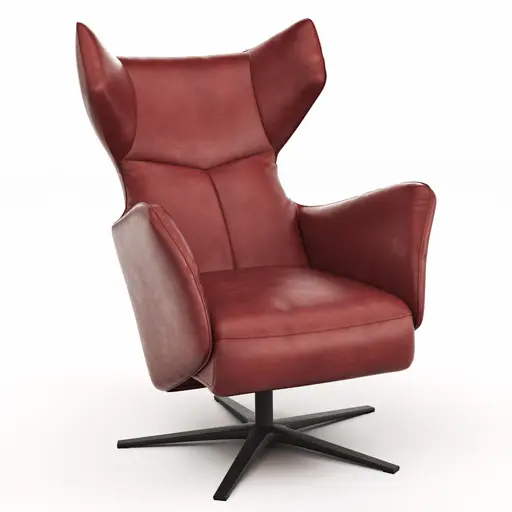 Sessel Noto Relax II - Rückenlehne verstellbar, Leder, Burgund