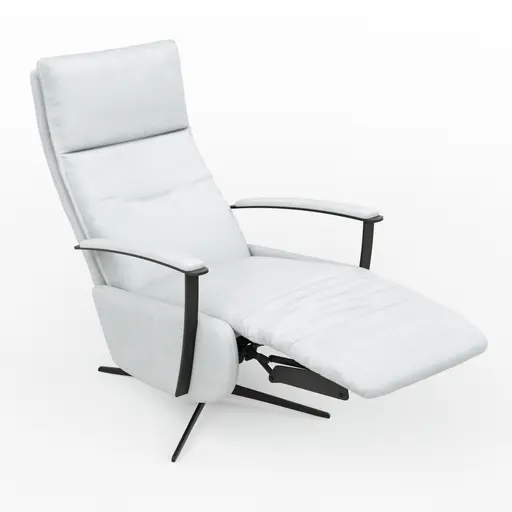 TV-Sessel Lima - Größe M, Relaxfunktion motorisch, Leder, Eisblau