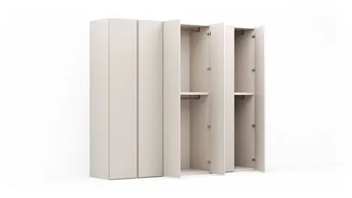 Drehtürenschrank Loretto - B ca. 280 cm, Melamin, Perlmutt