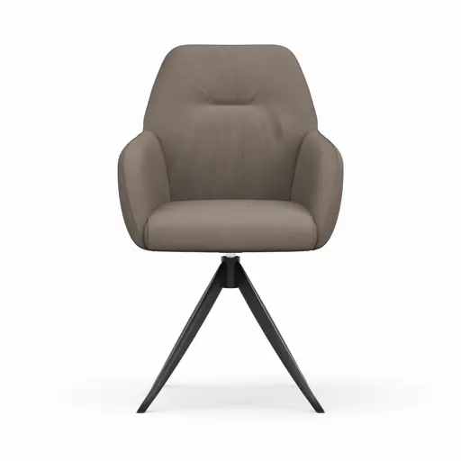 Armlehnstuhl Noli - drehbar, Leder, Cream