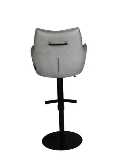 Barhocker MAKANA - drehbar, höhenverstellbar, Stoff, Hellgrau