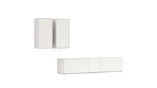 Wohnwand Edge -  Lack Matt, Weiß