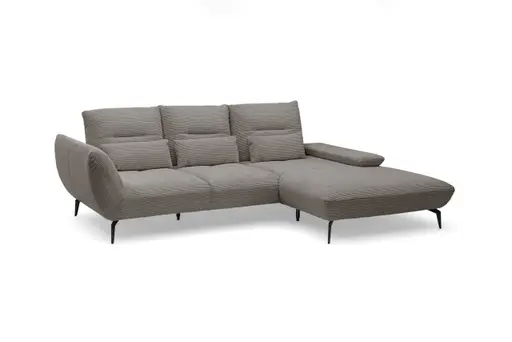 Ecksofa PAYTON - 2-Sitzer, Ecke rechts inkl. Rückenneigung, Armteilverstellung, Stoff, Taupe