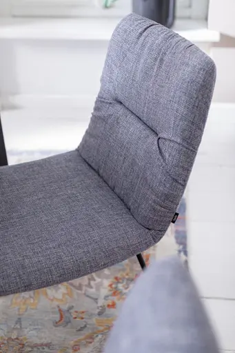 Stuhl Pelle - Stoff, Safirblau, Kufe, Schwarz