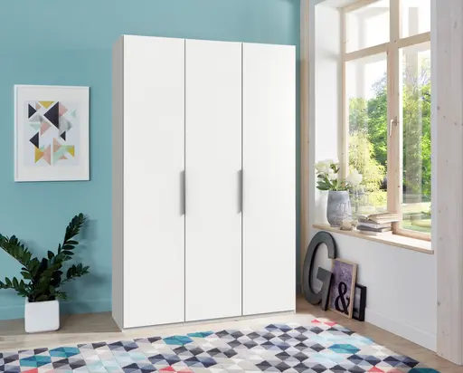 Drehtürenschrank- B ca. 150 cm, Weiß