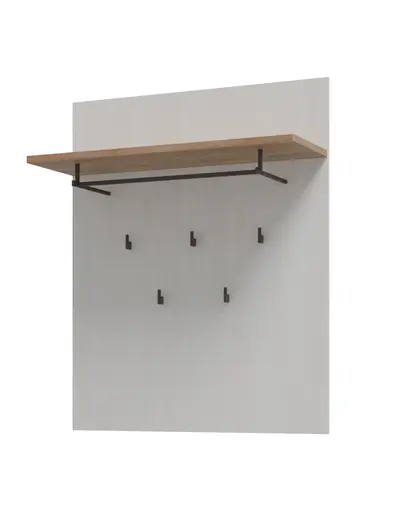 Garderobenpaneel FELLIAN- B ca. 87 cm, Weiß, Eiche Dekor