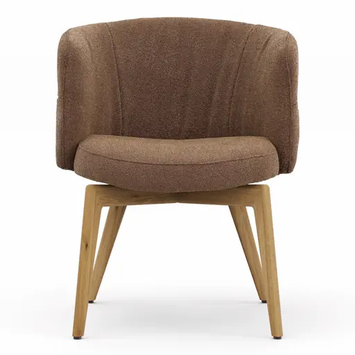 Armlehnstuhl Milana - Stoff, Cognac