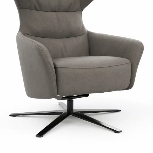 Drehsessel Houston Relax - Größe M, inkl. Relaxfunktion + Gasdruckfeder, Stoff, Taupe