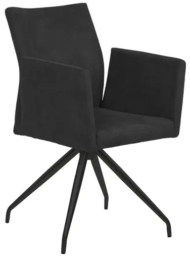 Armlehnstuhl - drehbar, Stoff, Schwarz