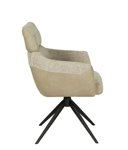 Armlehnstuhl MILILANI - drehbar, Stoff, Taupe