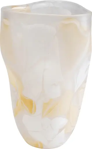 Vase- BHT ca. 19x29x17 cm, Glas, Beige