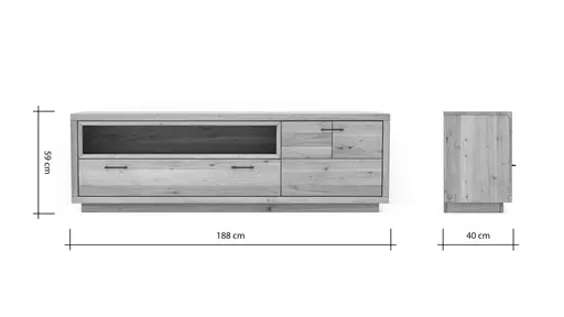 Lowboard Hartford - Eiche massiv