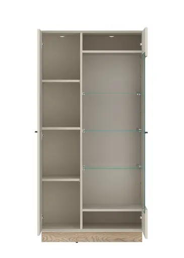 Vitrine - B ca. 75 cm, Kaschmir, Cremona Eiche Torro Nachbildung