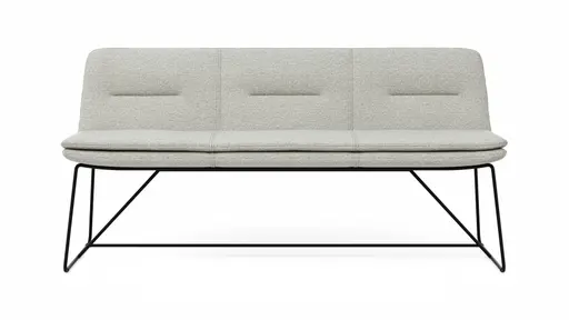 Polsterbank Macano - B ca. 180 cm, Stoff, Hellgrau