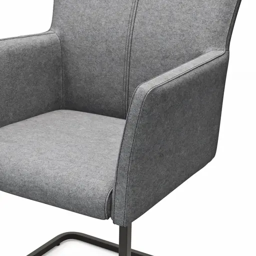 Armlehnstuhl 4110 - Wolle, Hellgrau