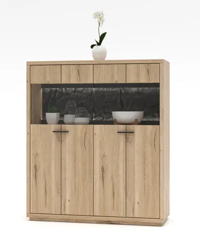 Highboard - Wildeiche massiv