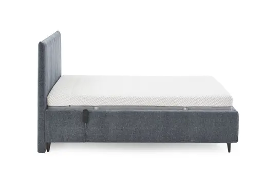 Polsterbett - Liegefläche ca. 120x200 cm, Stoff, Graublau